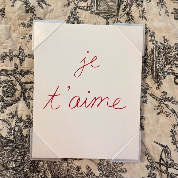 Set of 2 Canvas Wall Art Prints featuring French Expressions in Script - Picture 3 of 6